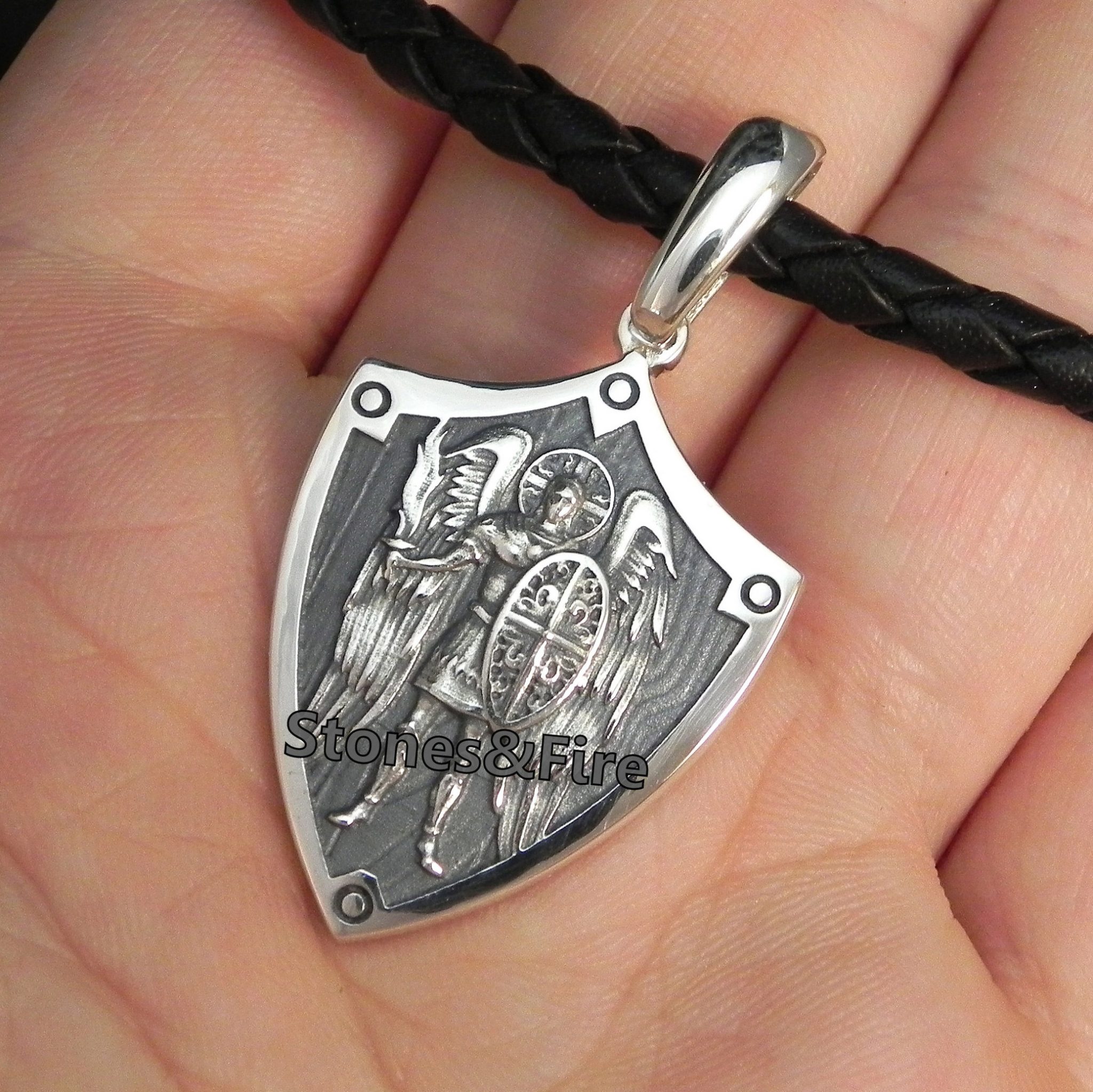 archangel michael pendant silver
