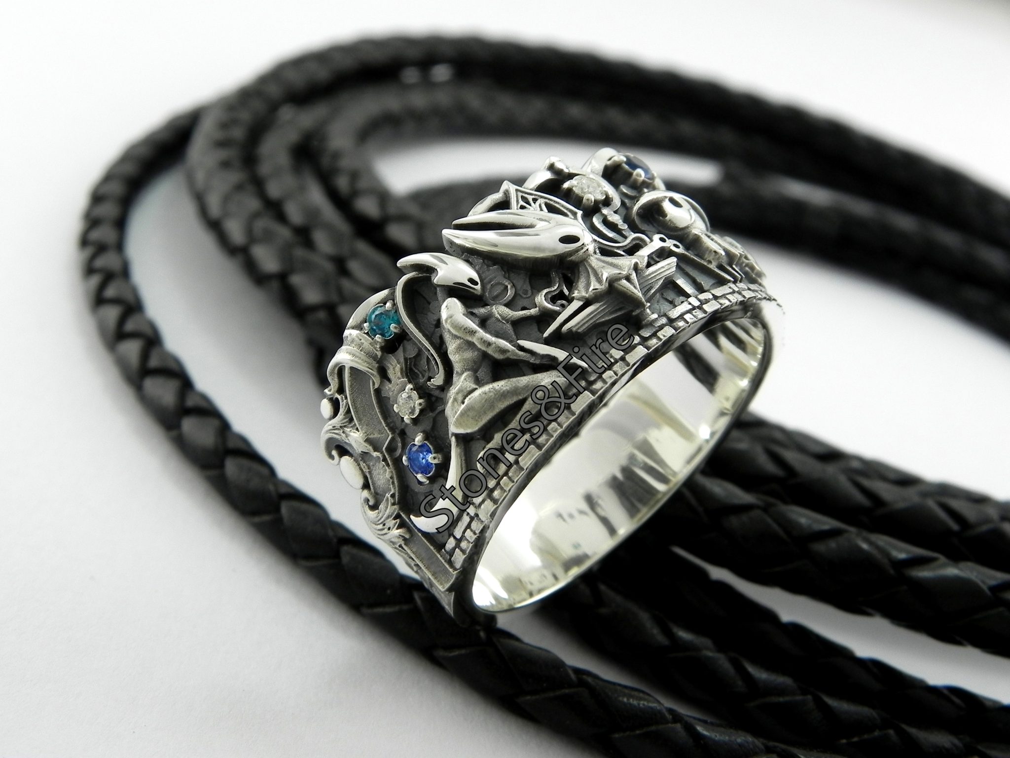 This custom Ring is a fan art designed and made by Stones&Fire. Inspired by animation and playing games. More info you may find in its description.