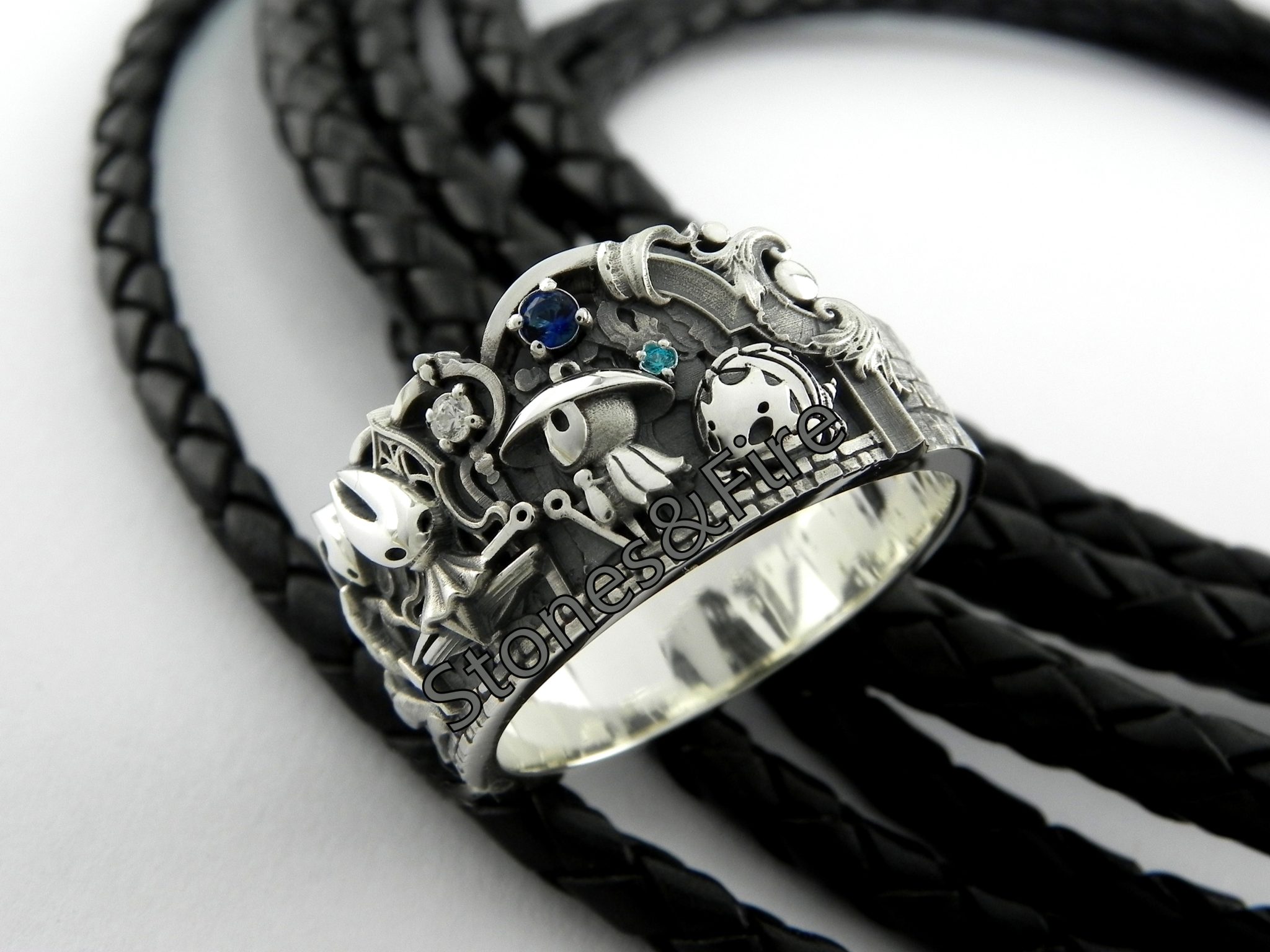 This custom Ring is a fan art designed and made by Stones&Fire. Inspired by animation and playing games. More info you may find in its description.