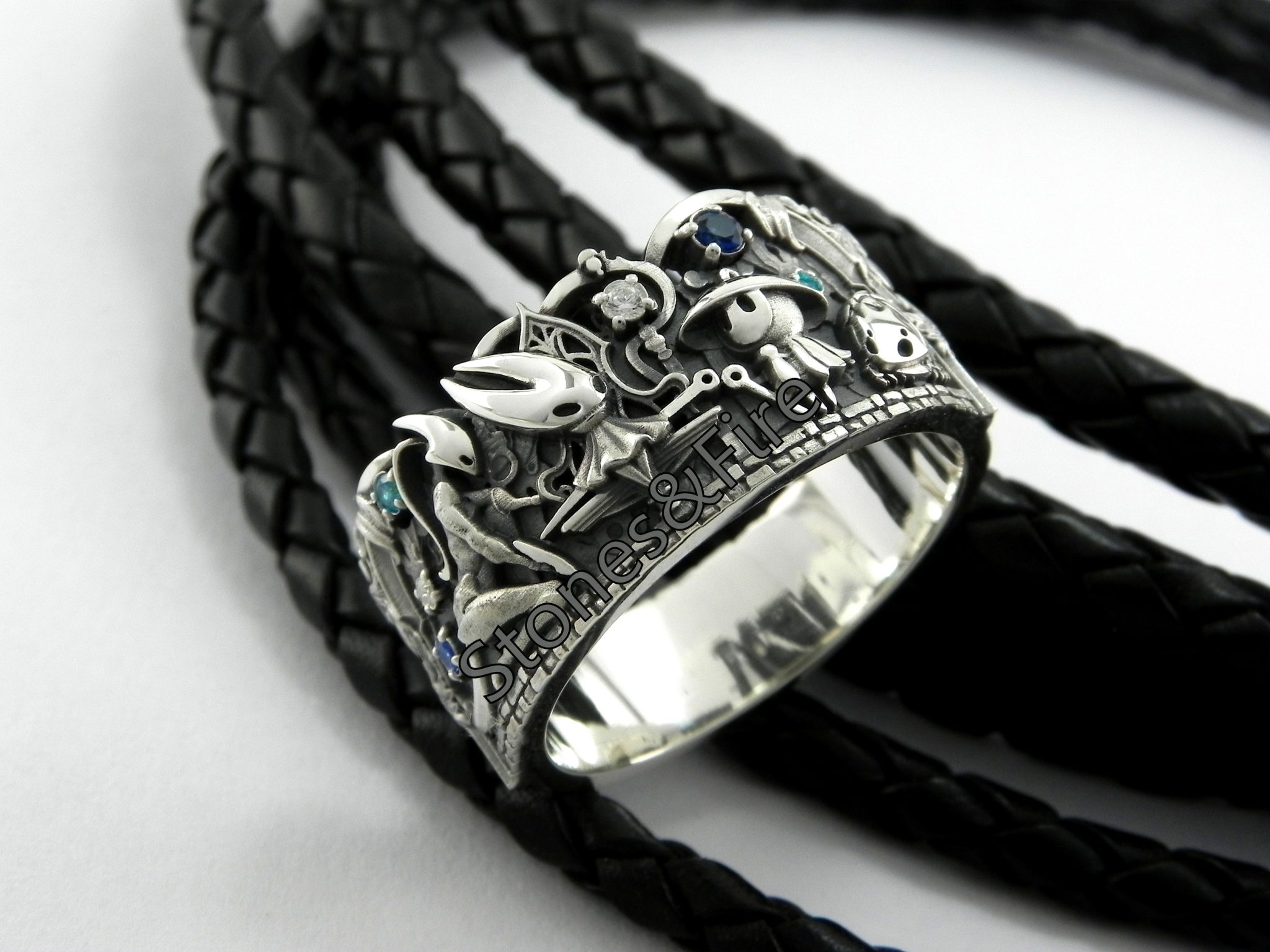 This custom Ring is a fan art designed and made by Stones&Fire. Inspired by animation and playing games. More info you may find in its description.