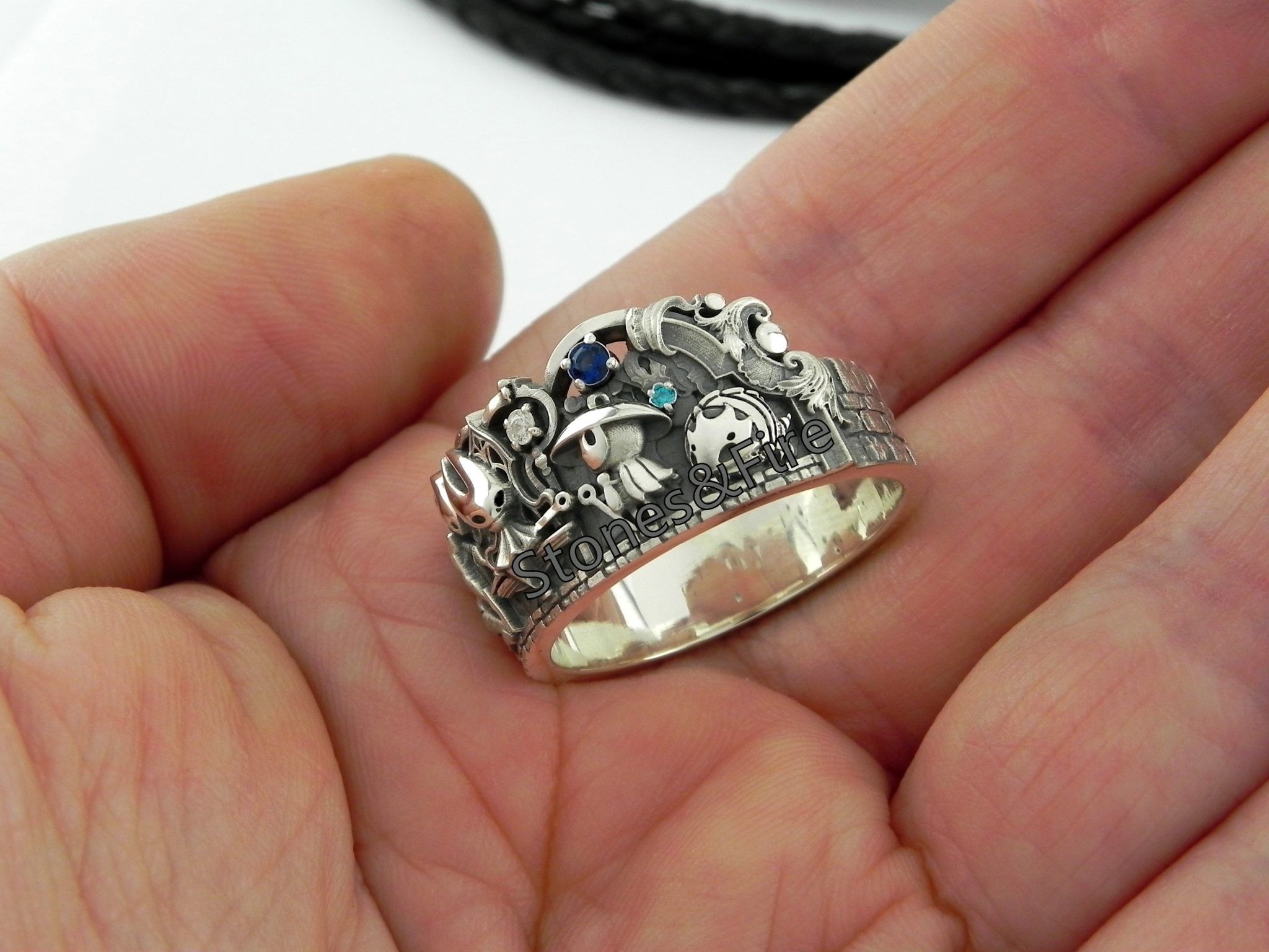 This custom Ring is a fan art designed and made by Stones&Fire. Inspired by animation and playing games. More info you may find in its description.