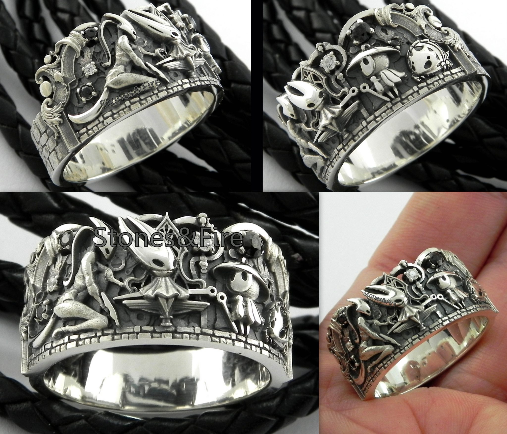 This custom Ring is a fan art designed and made by Stones&Fire. Inspired by animation and playing games. More info you may find in its description.