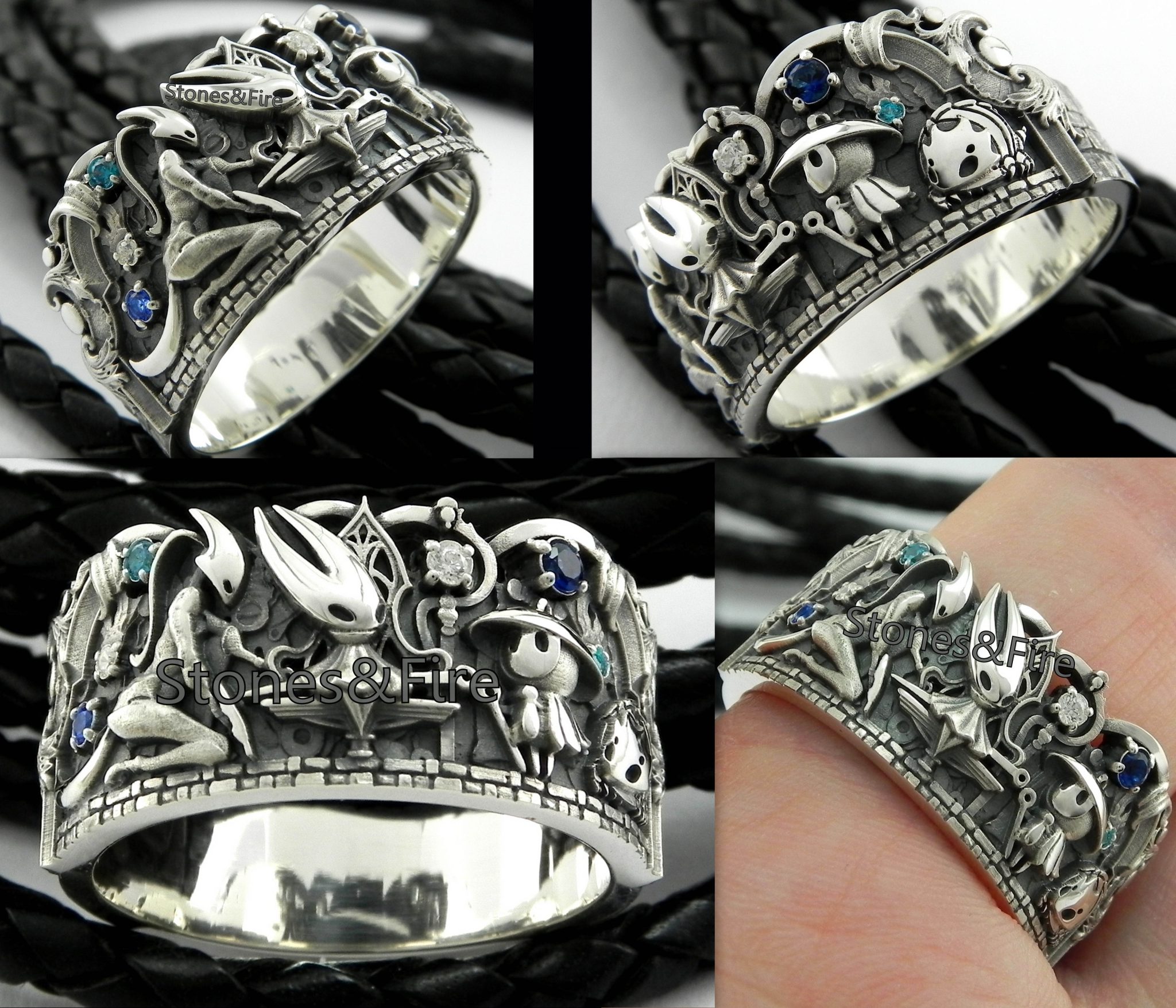 This custom Ring is a fan art designed and made by Stones&Fire. Inspired by animation and playing games. More info you may find in its description.