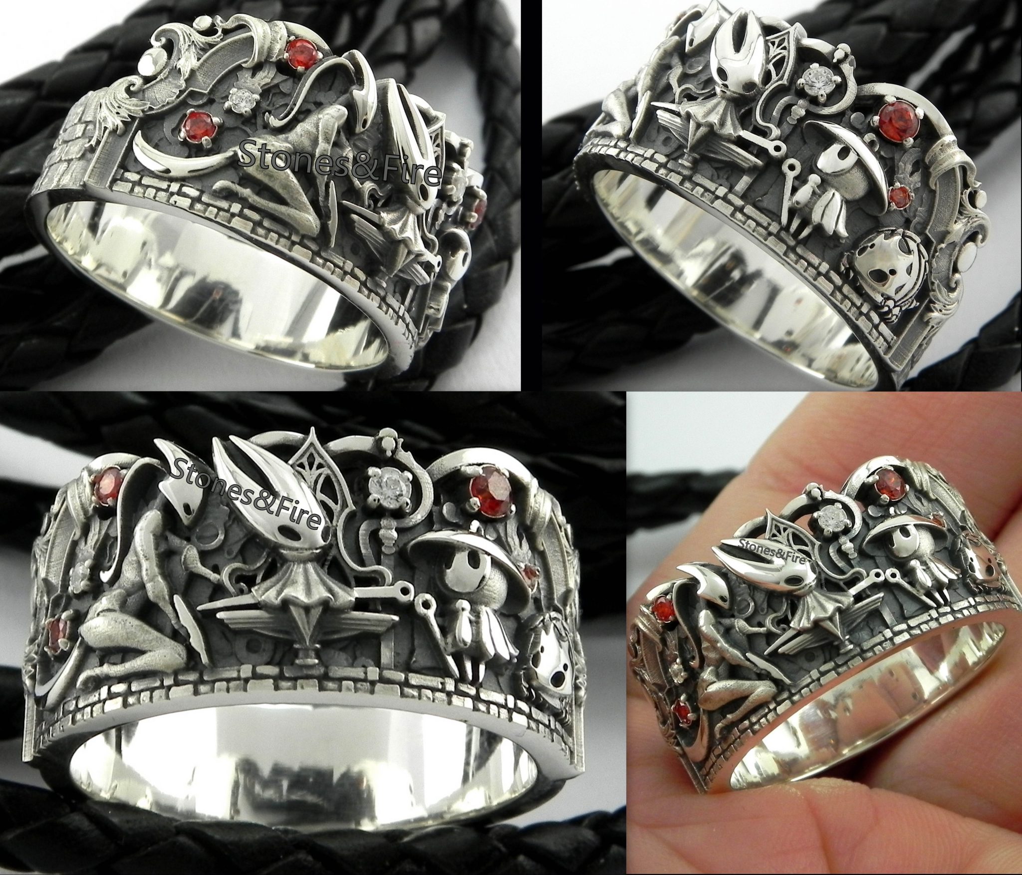 This custom Ring is a fan art designed and made by Stones&Fire. Inspired by animation and playing games. More info you may find in its description.