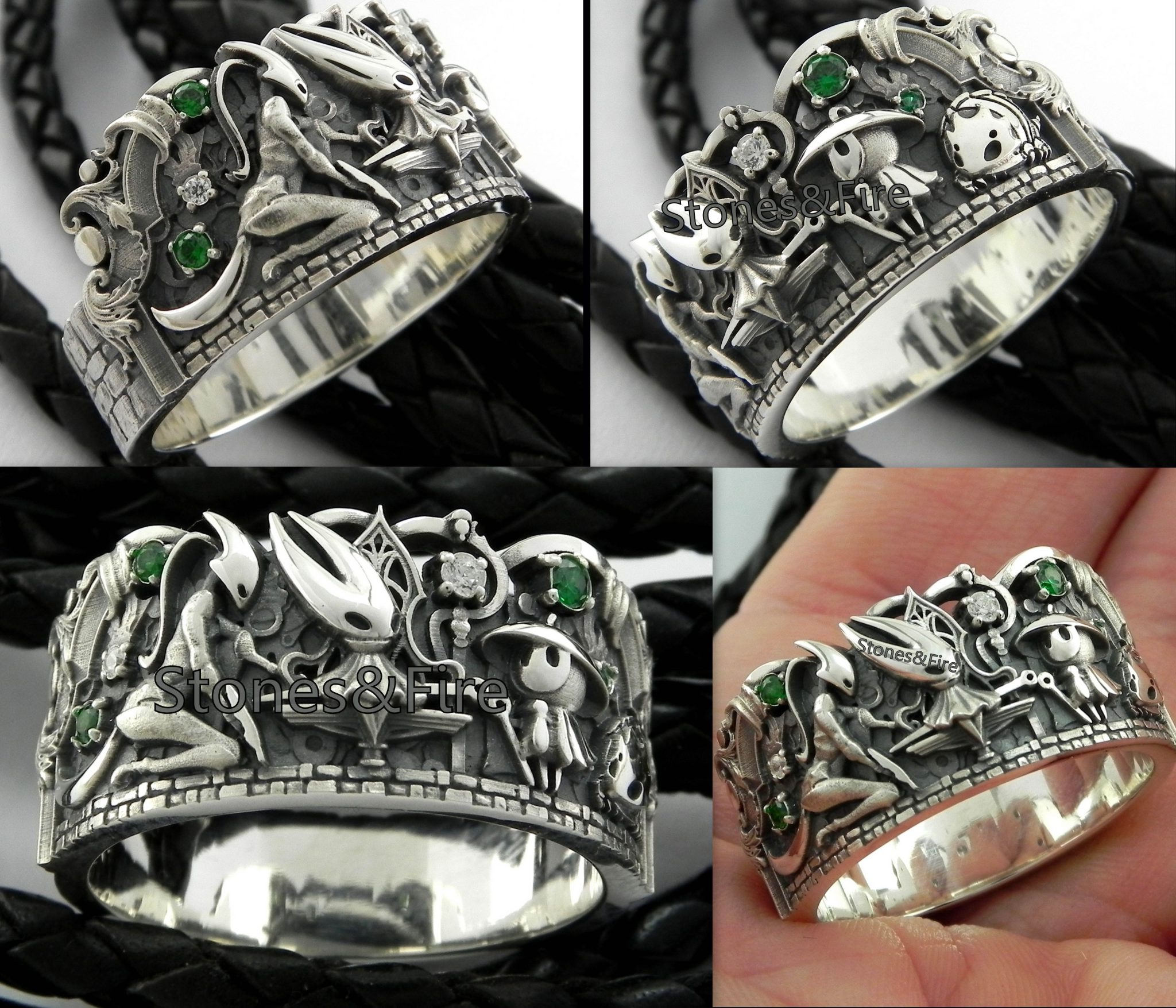 This custom Ring is a fan art designed and made by Stones&Fire. Inspired by animation and playing games. More info you may find in its description.