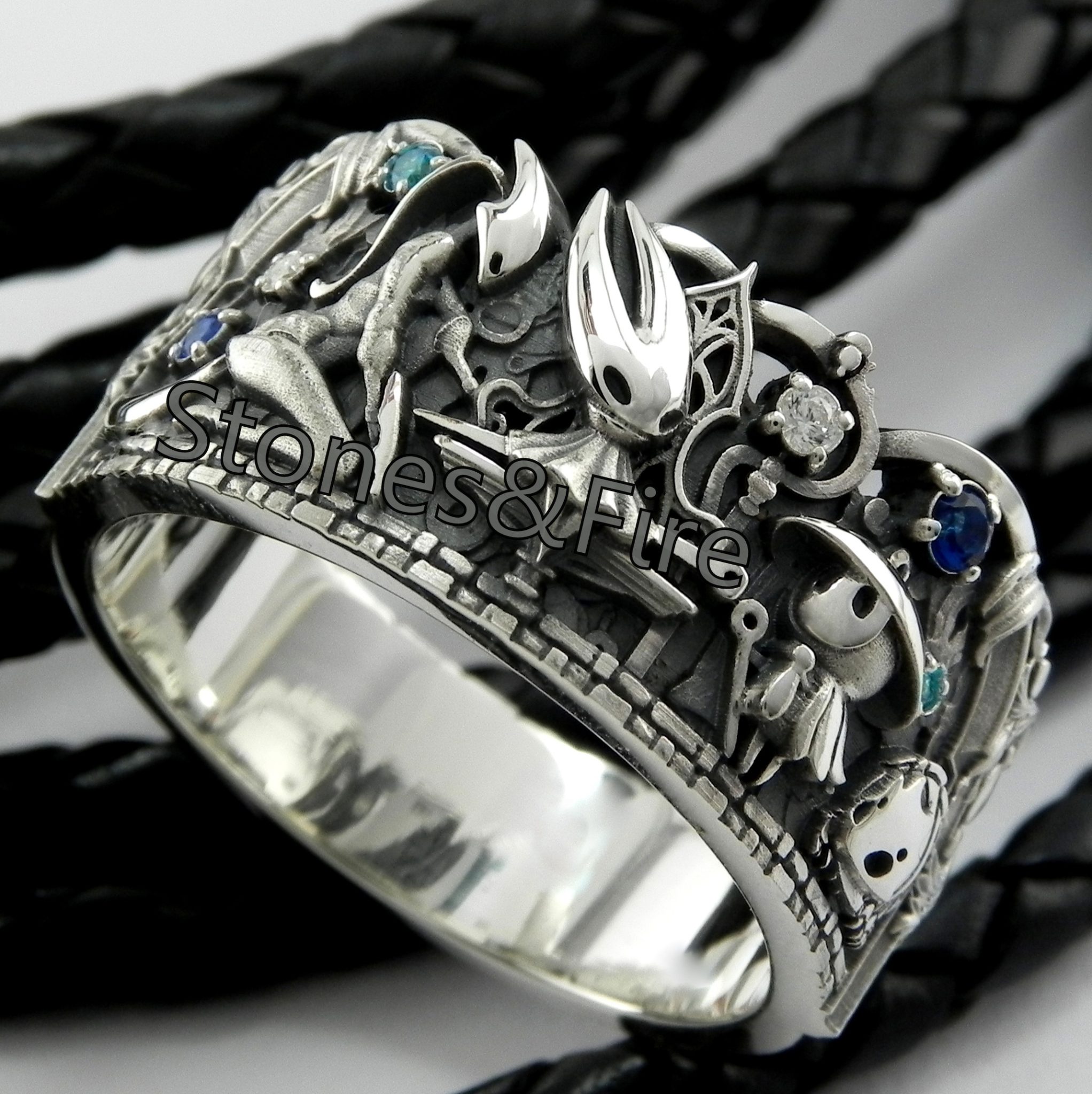 This custom Ring is a fan art designed and made by Stones&Fire. Inspired by animation and playing games. More info you may find in its description.